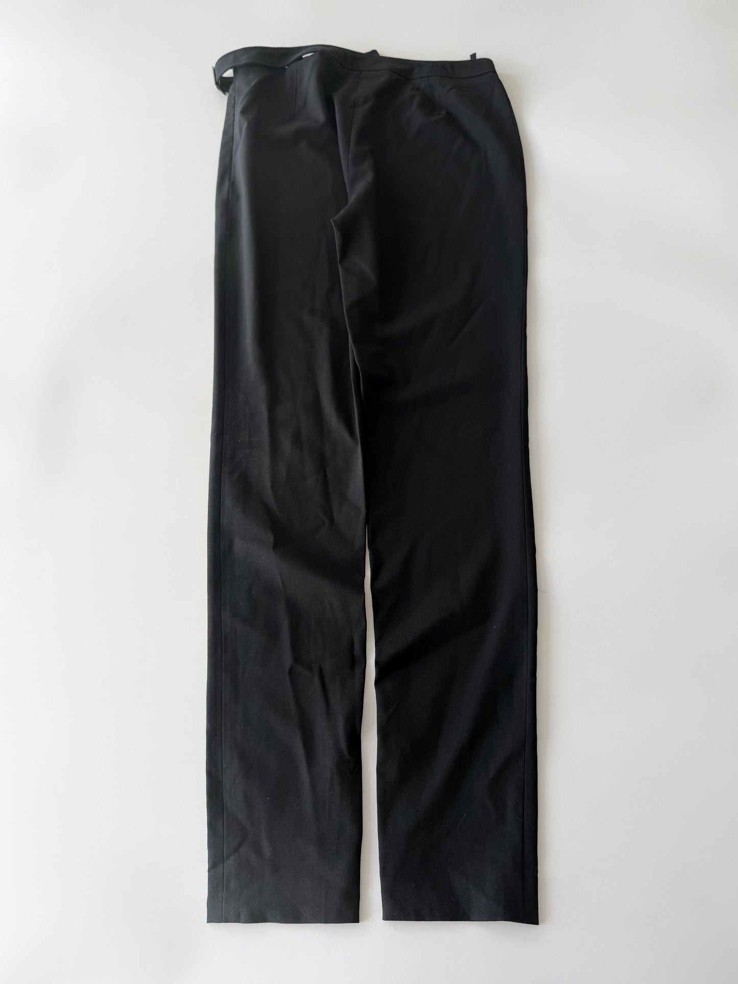 Gucci Black Wool Pants G Buckle Design