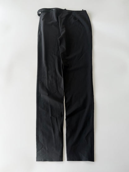 Gucci Black Wool Pants G Buckle Design