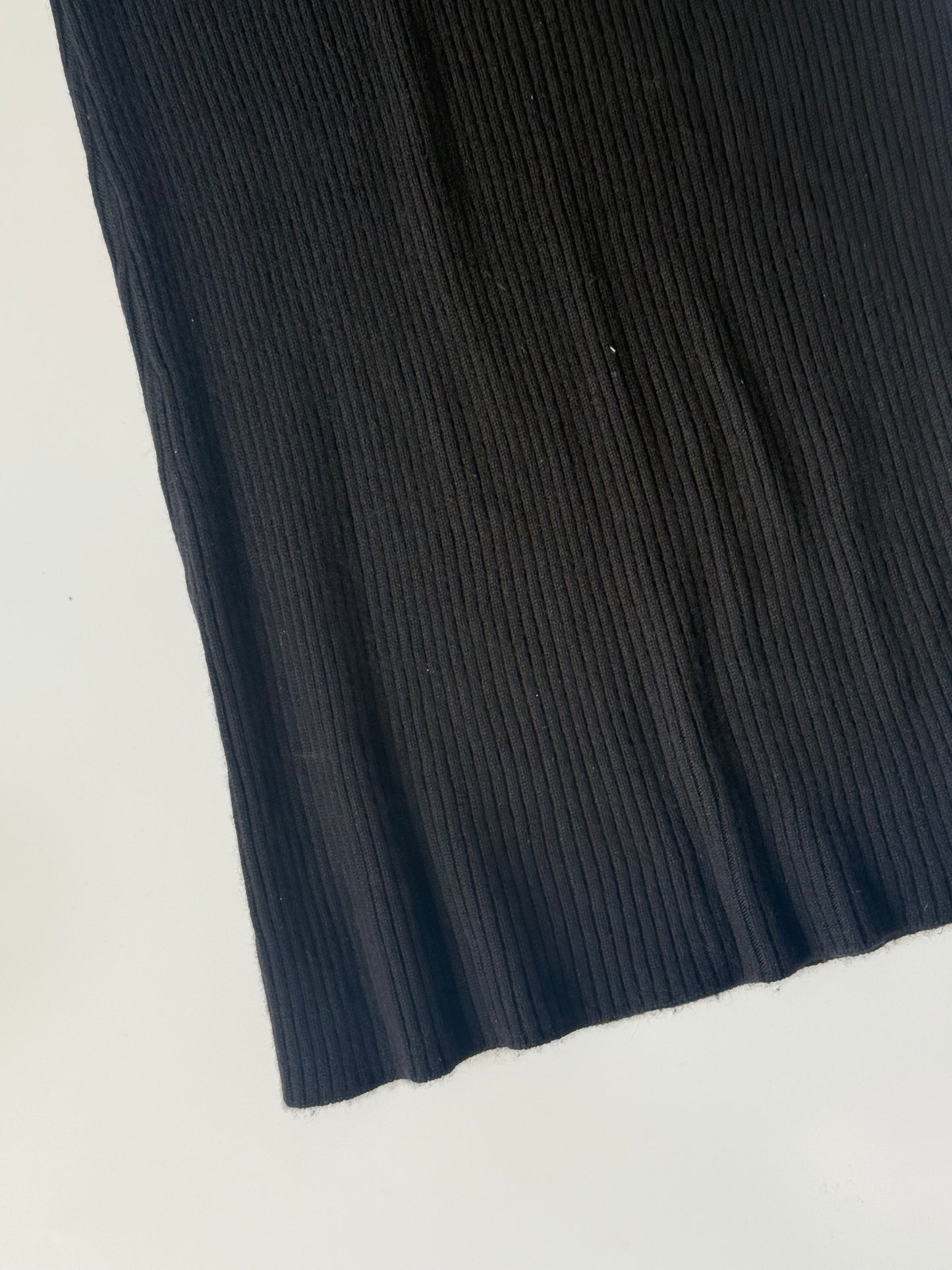 Chanel Black Pleated Turtle Neck Maxi Dress