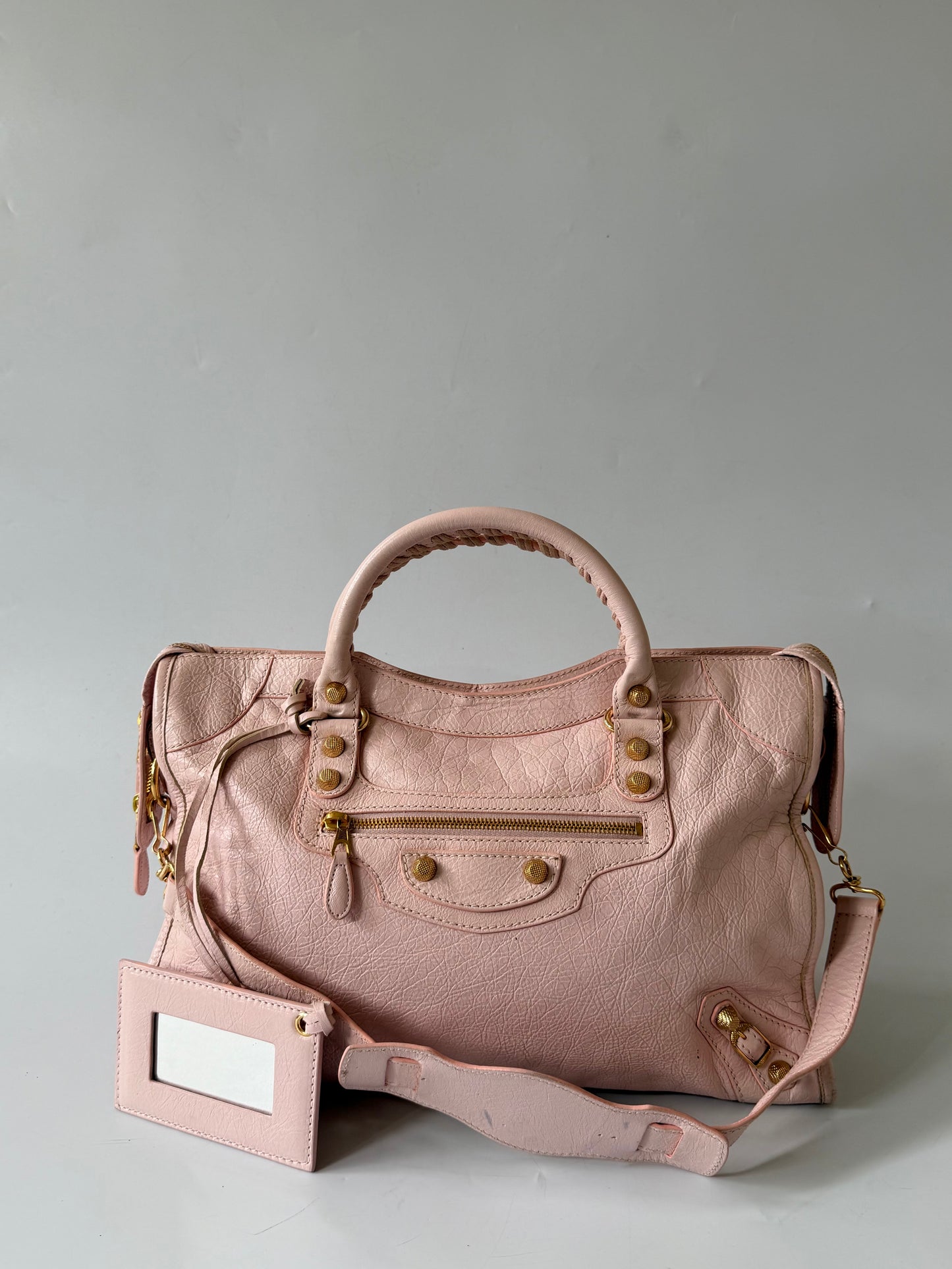 Balenciaga Light Pink Giant 12 Gold City Bag