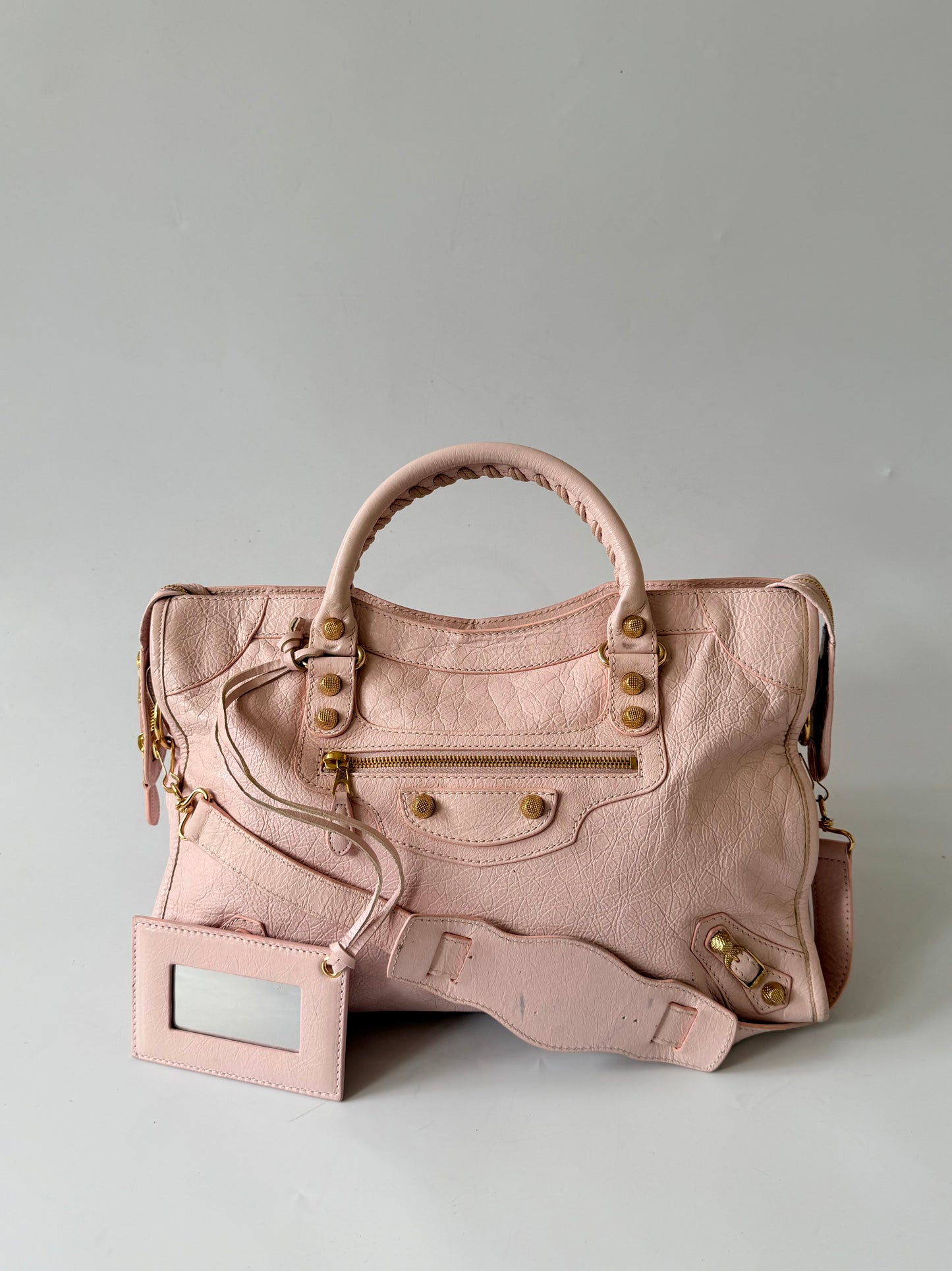 Balenciaga Light Pink Giant 12 Gold City Bag