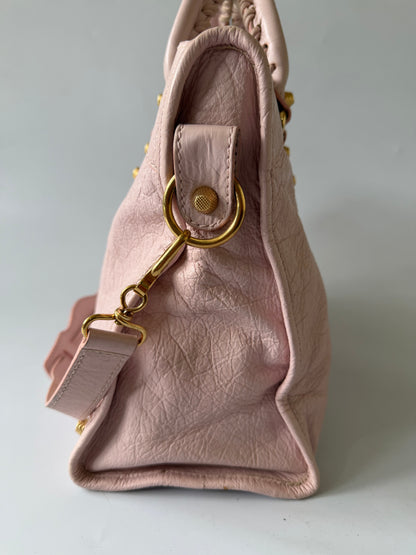 Balenciaga Light Pink Giant 12 Gold City Bag