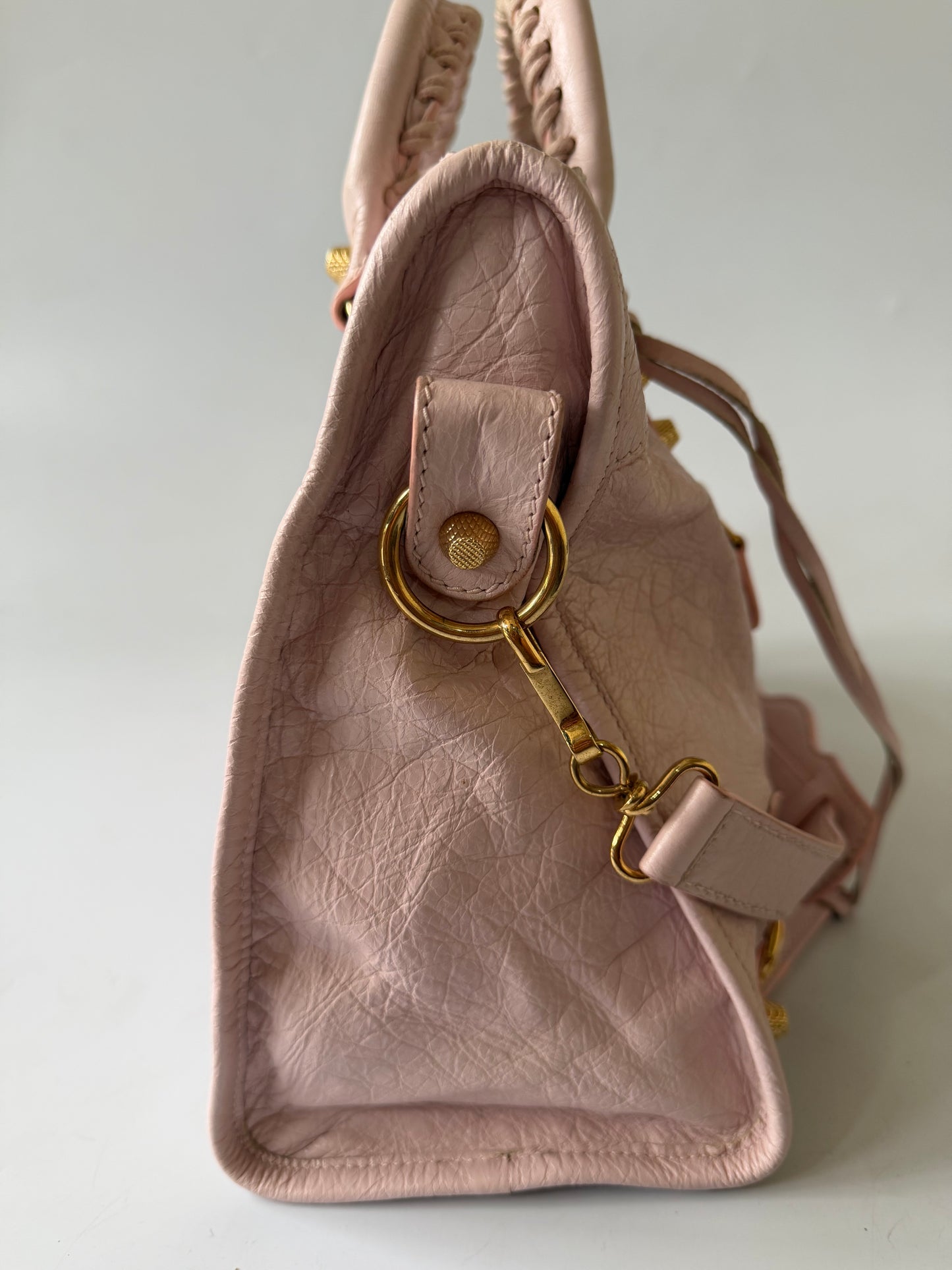 Balenciaga Light Pink Giant 12 Gold City Bag