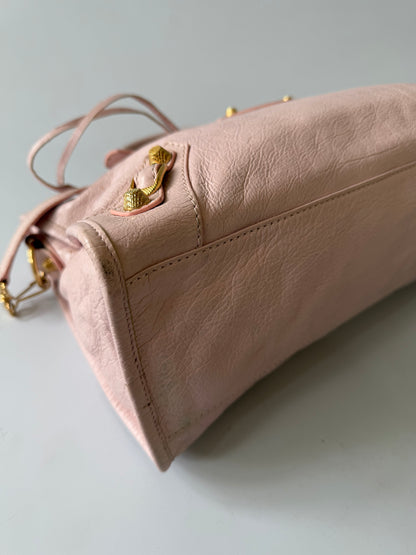 Balenciaga Light Pink Giant 12 Gold City Bag