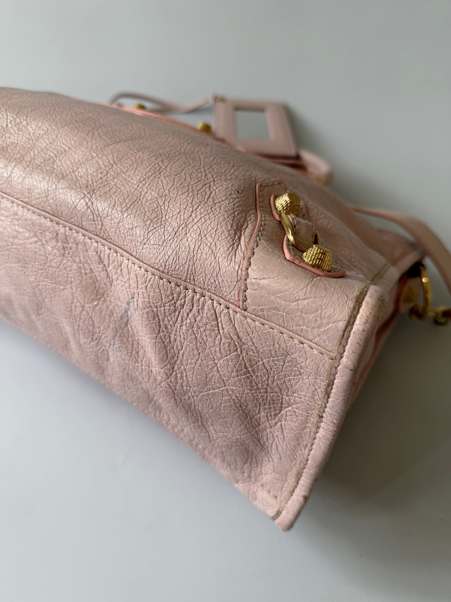 Balenciaga Light Pink Giant 12 Gold City Bag