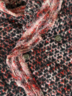 Chanel Boutique Burgundy Raffled Collar Cardigan