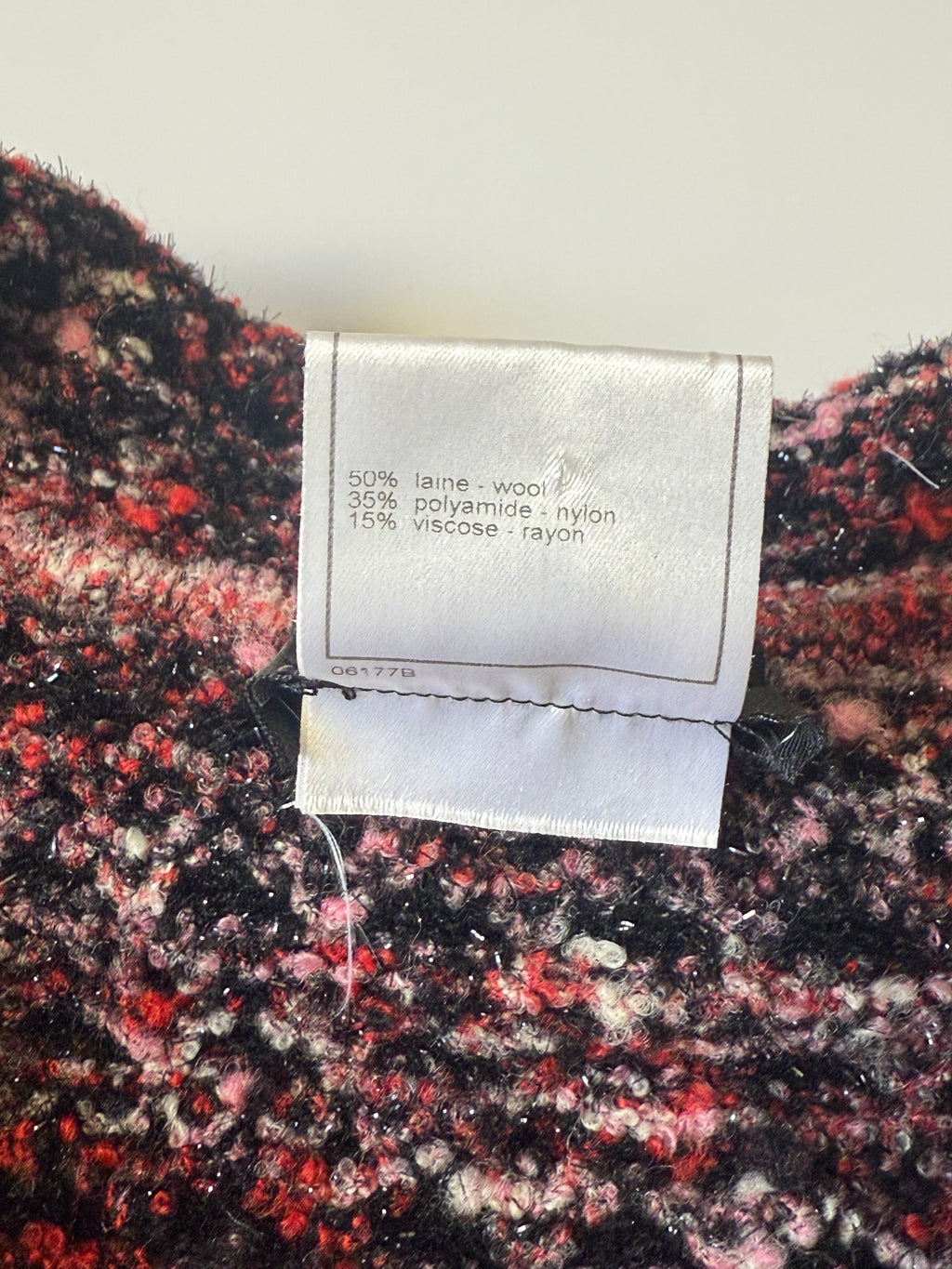 Chanel Boutique Burgundy Raffled Collar Cardigan