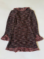 Chanel Boutique Burgundy Raffled Collar Cardigan