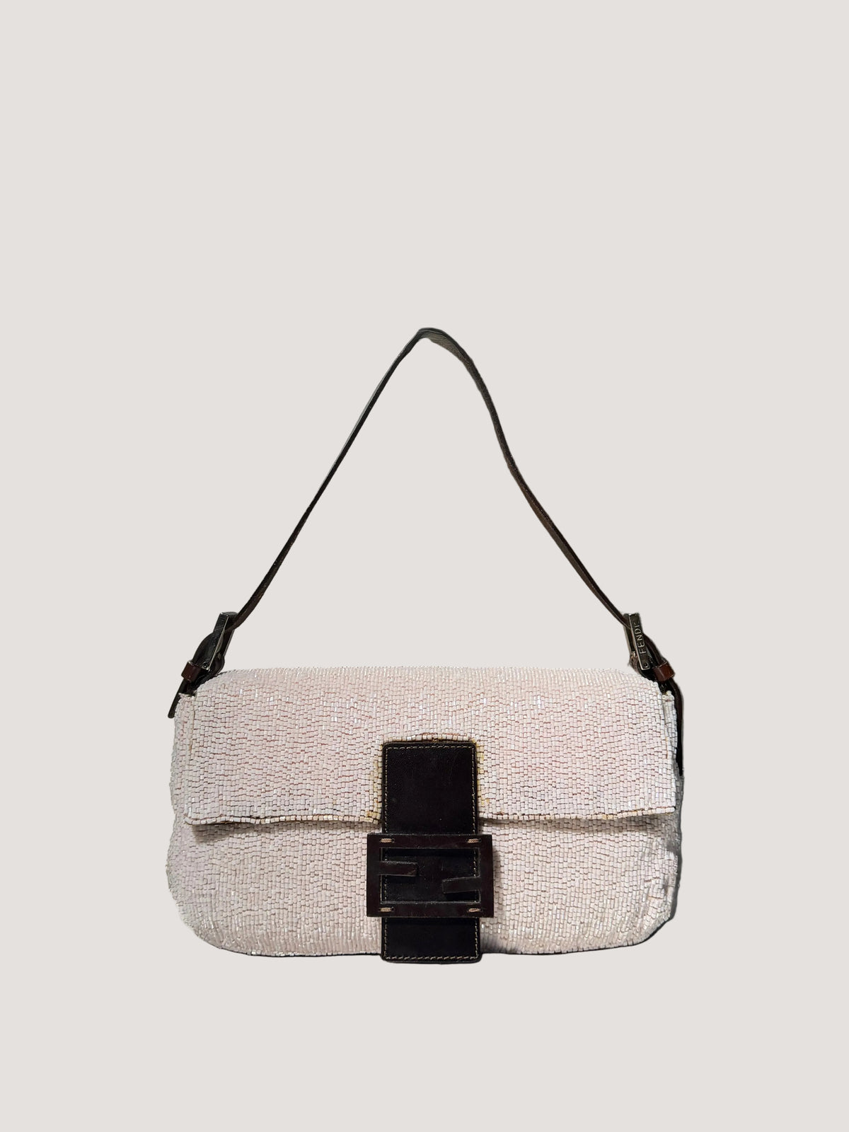 Fendi Pink Beaded Baguette Bag