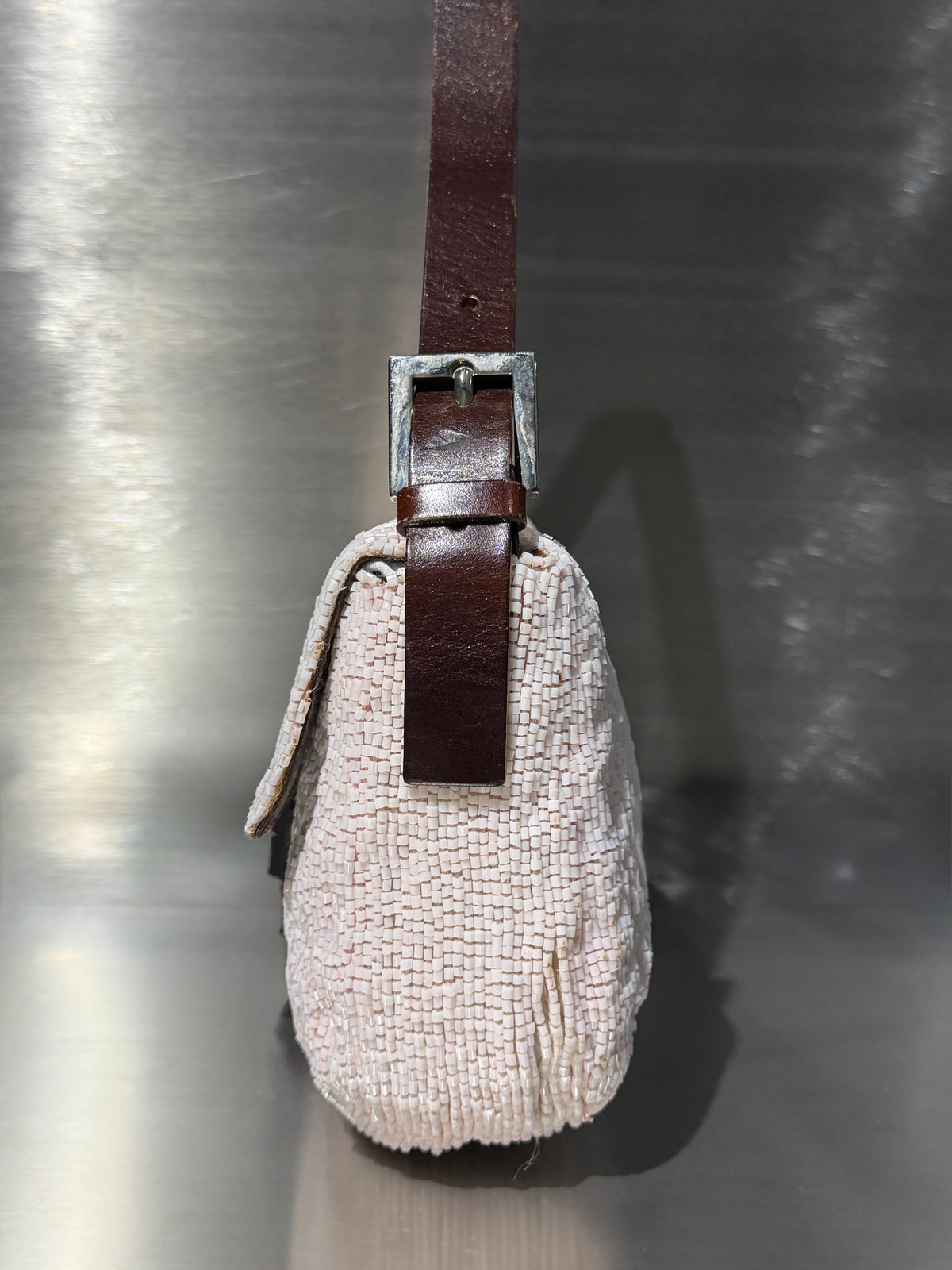 Fendi Pink Beaded Baguette Bag