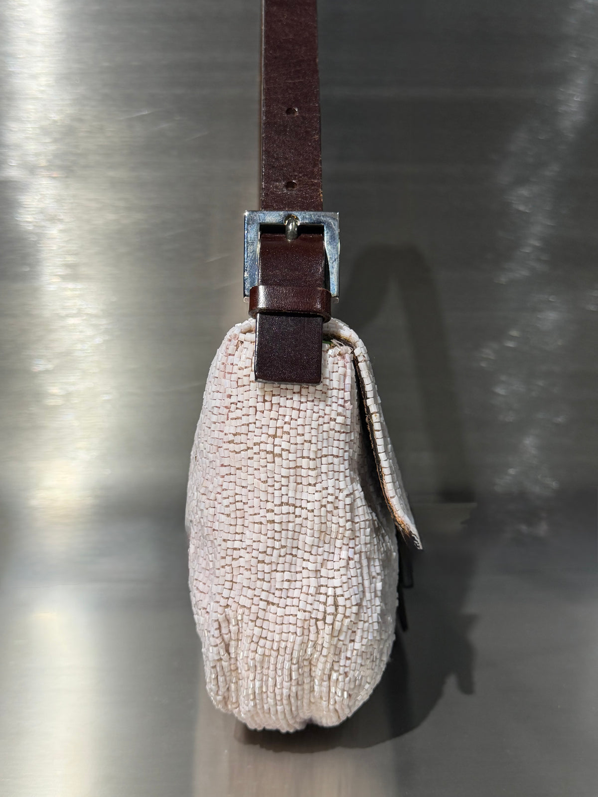 Fendi Pink Beaded Baguette Bag