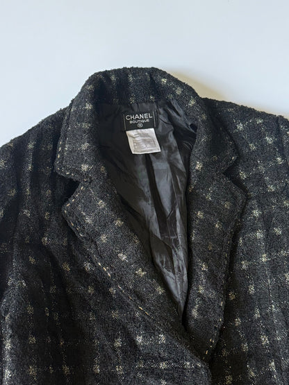 Chanel Boutique Black Tweed Blazer