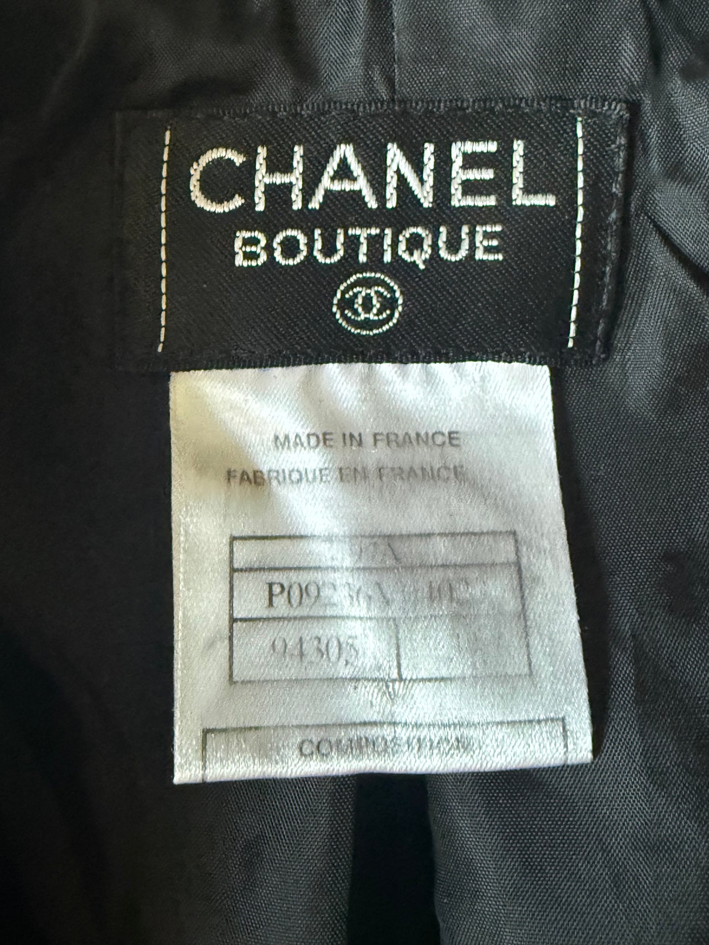 Chanel Boutique Black Tweed Blazer