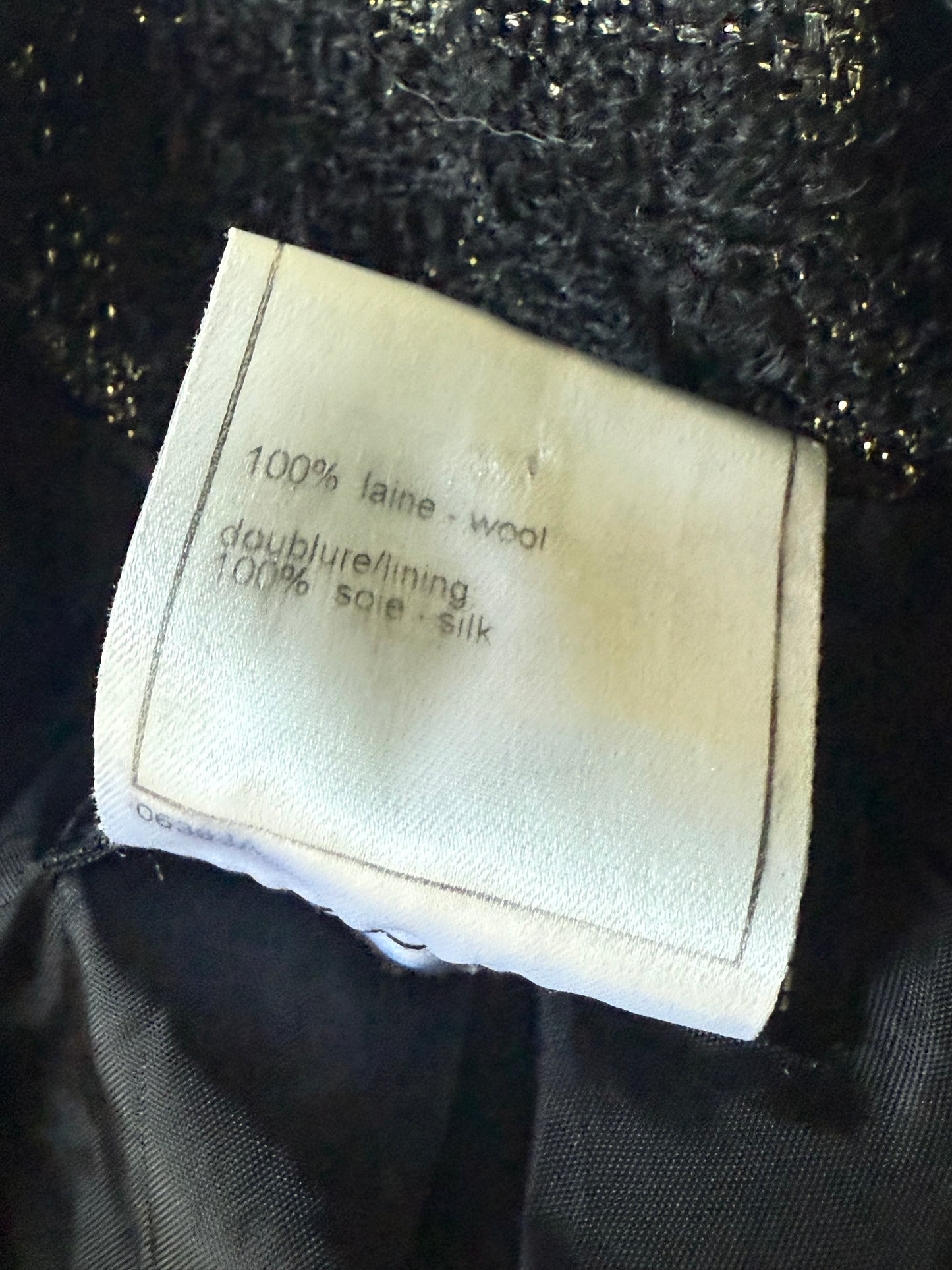 Chanel Boutique Black Tweed Blazer
