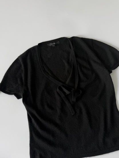 Gucci by Tom Ford V-Neck Cashmere Summer Knit with Ribbon