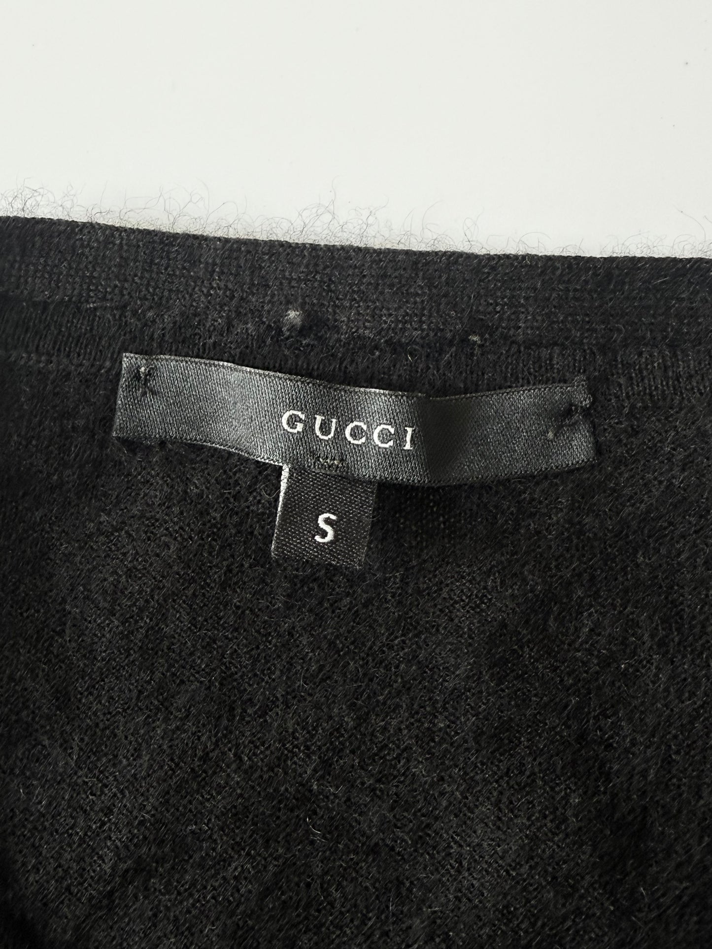 Gucci by Tom Ford V-Neck Cashmere Summer Knit with Ribbon