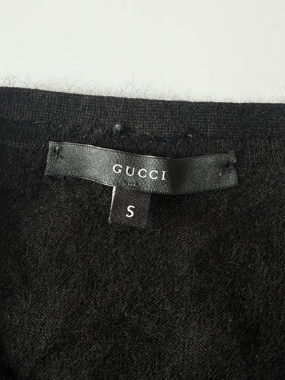 Gucci by Tom Ford V-Neck Cashmere Summer Knit with Ribbon