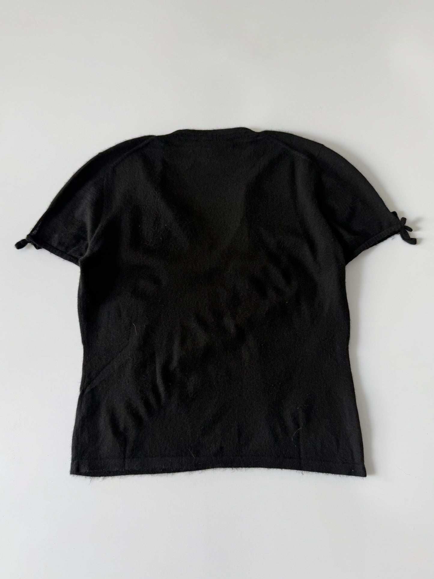 Gucci by Tom Ford V-Neck Cashmere Summer Knit with Ribbon