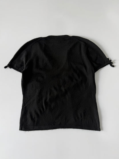 Gucci by Tom Ford V-Neck Cashmere Summer Knit with Ribbon