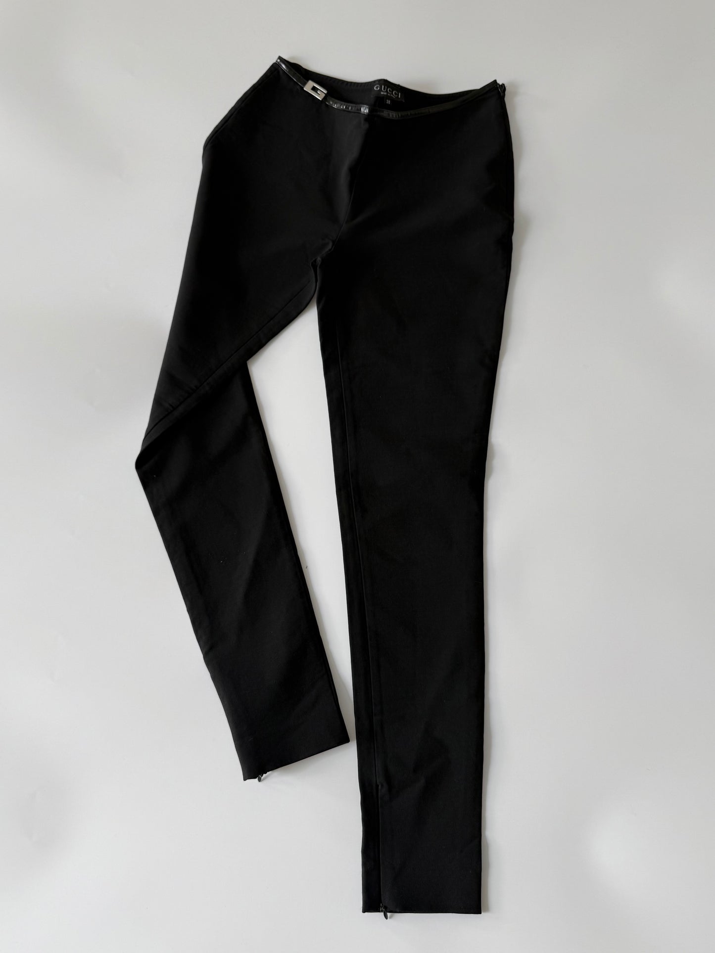 F/W 1997 Gucci by Tom Ford G-Buckle Patent Stretch Pants