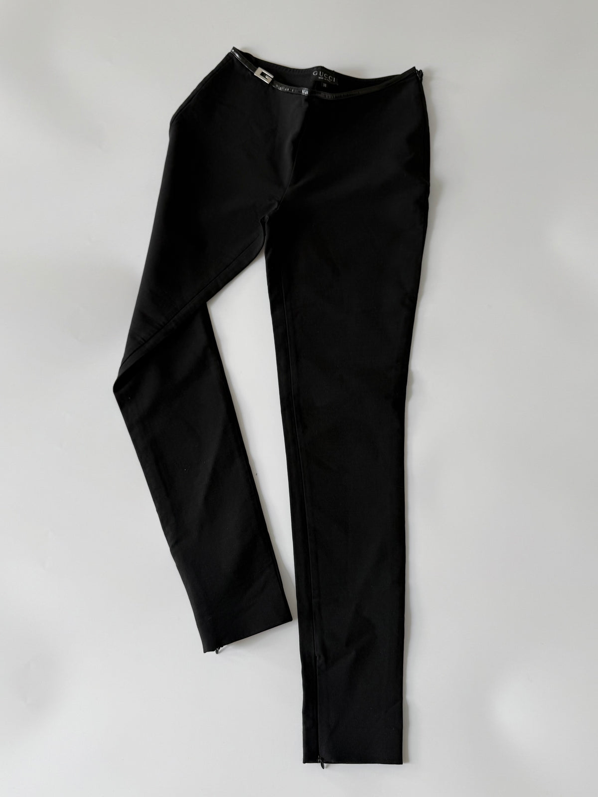 F/W 1997 Gucci by Tom Ford G-Buckle Patent Stretch Pants
