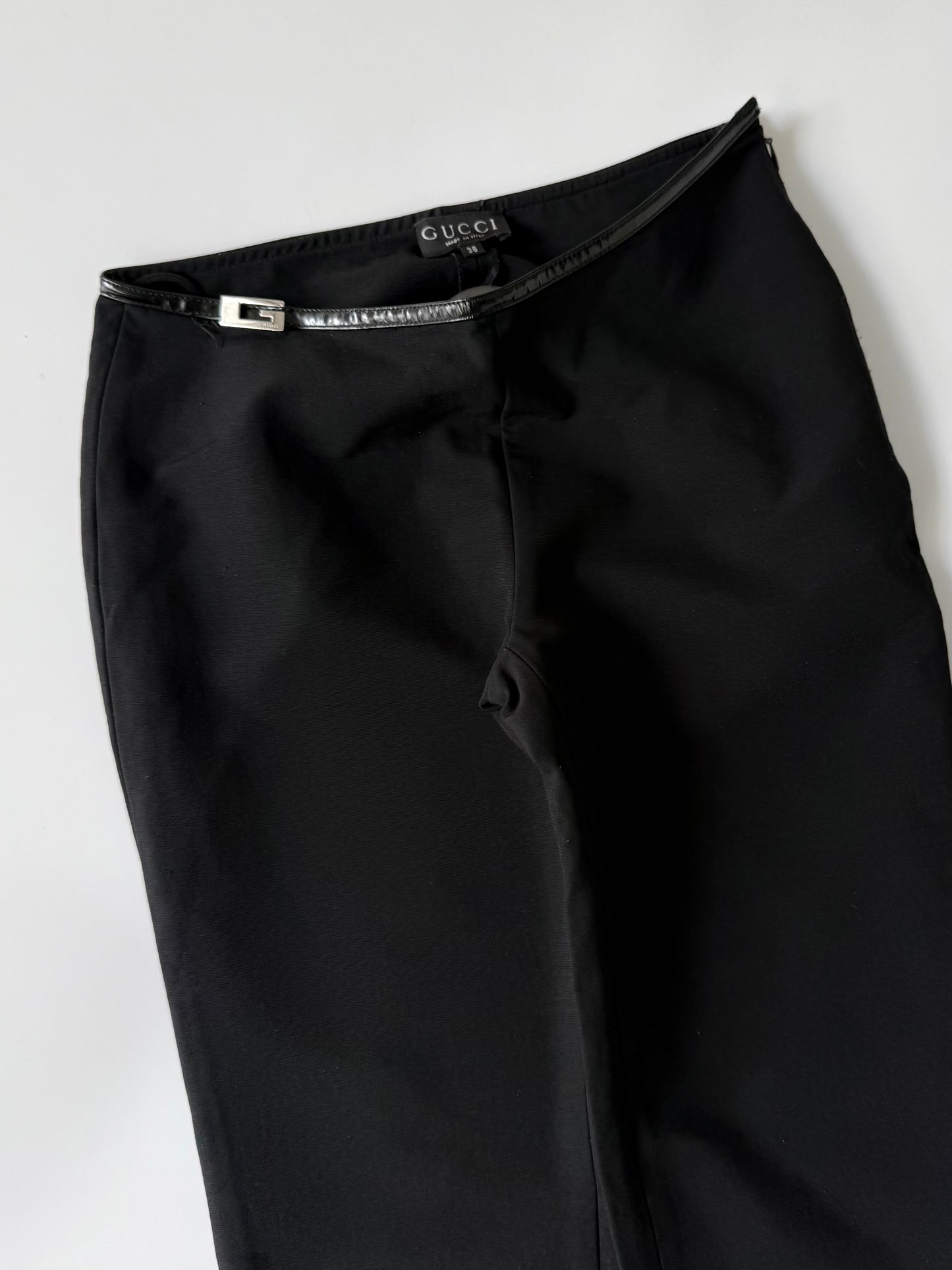F/W 1997 Gucci by Tom Ford G-Buckle Patent Stretch Pants