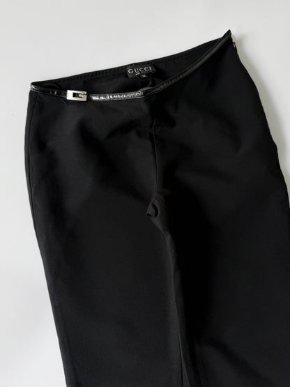 F/W 1997 Gucci by Tom Ford G-Buckle Patent Stretch Pants