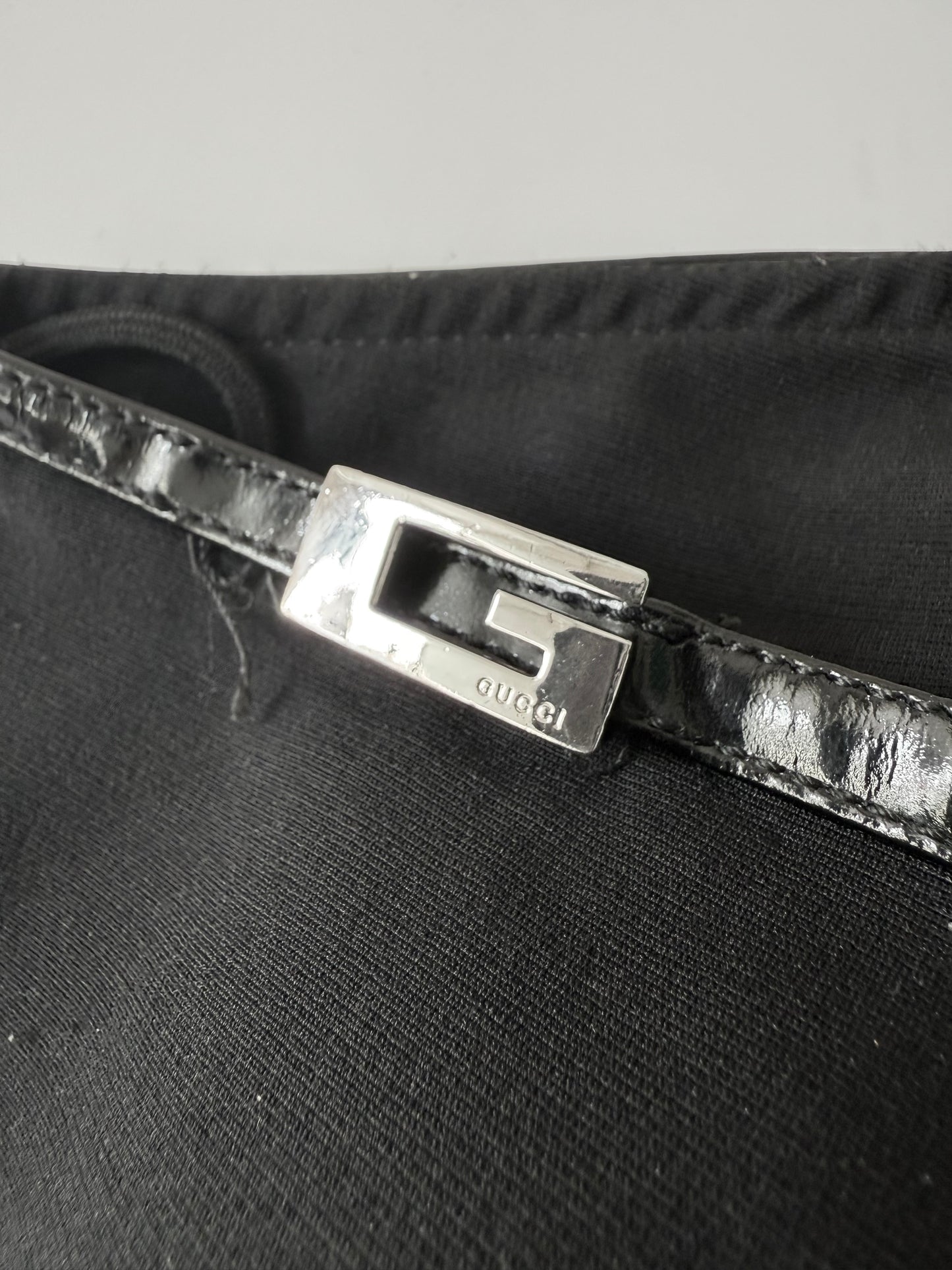 F/W 1997 Gucci by Tom Ford G-Buckle Patent Stretch Pants