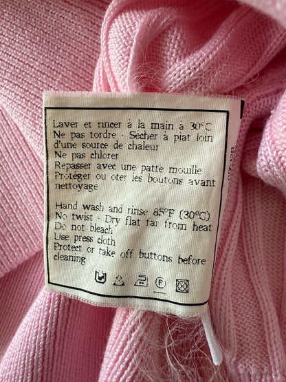 Chanel Boutique Pink Ribbed Cardigan
