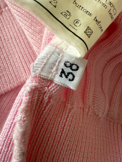 Chanel Boutique Pink Ribbed Cardigan