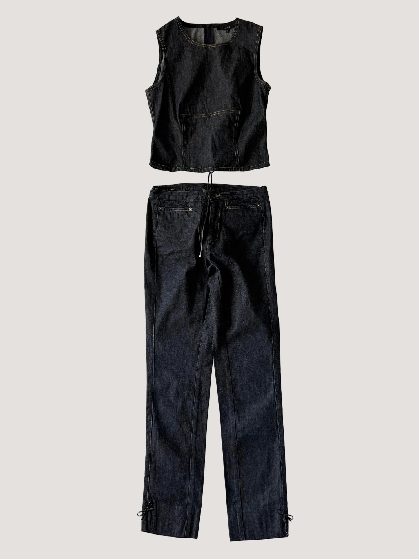 Gucci by Tom Ford S/S2000 Denim Sleeveless Tank Top & Pants