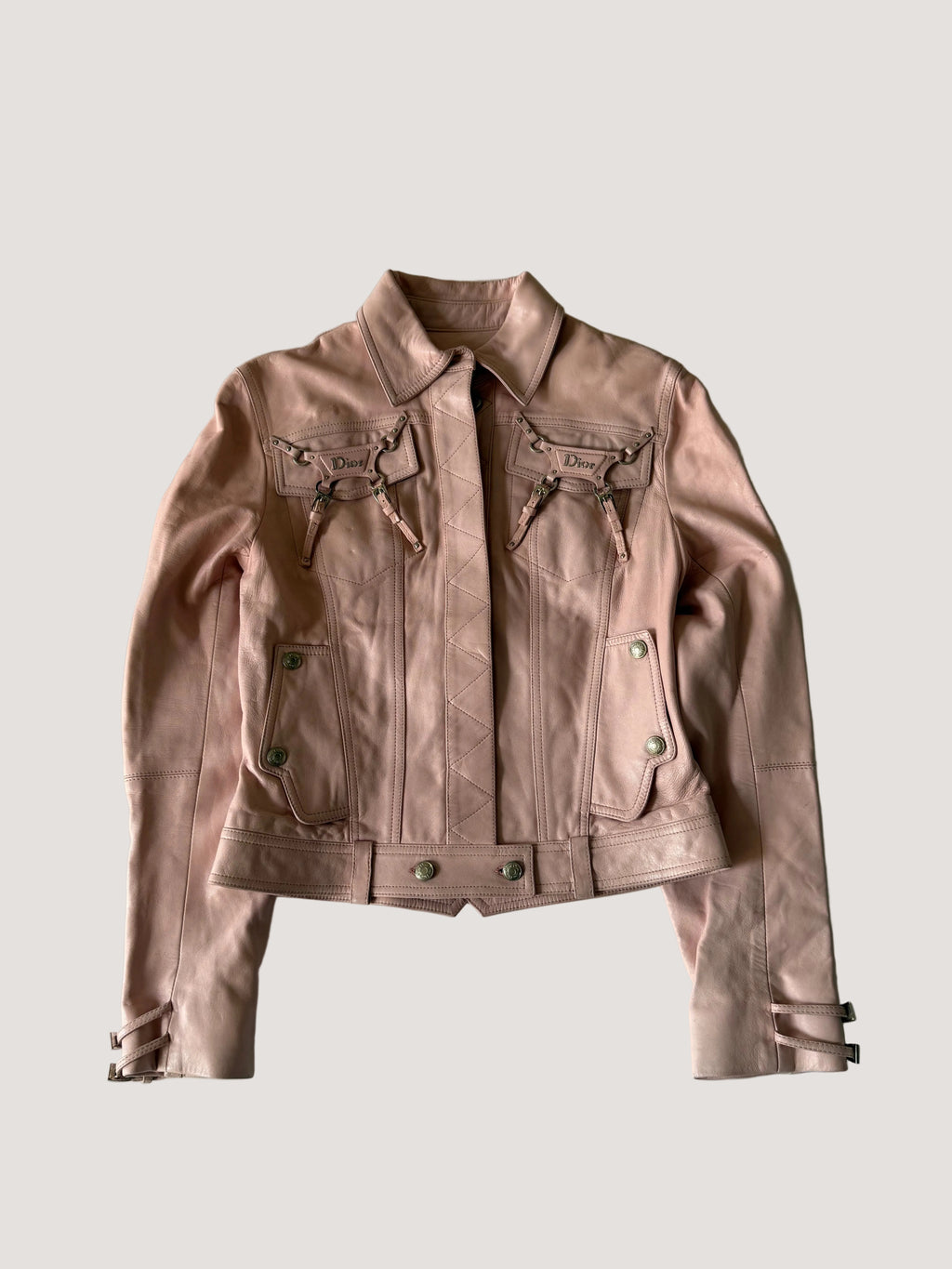 Christian Dior by John Galliano S/S 2004 Pink Biker Jacket