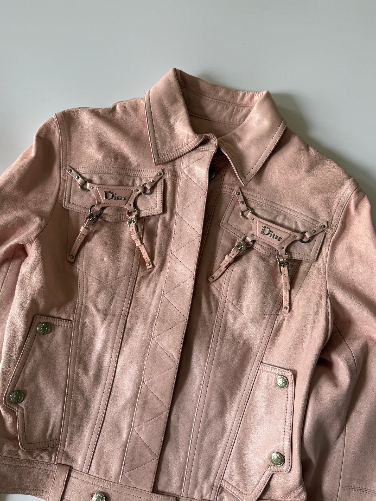 Christian Dior by John Galliano S/S 2004 Pink Biker Jacket