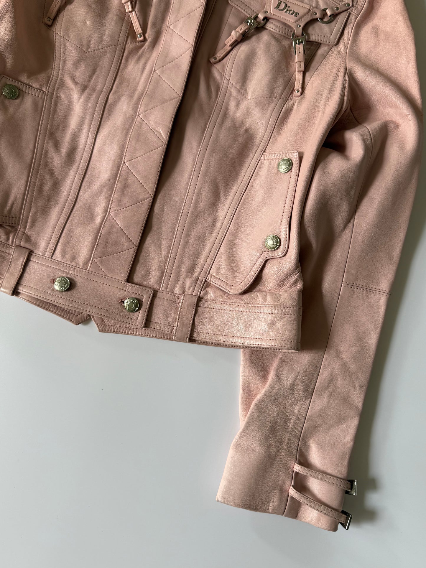 Christian Dior by John Galliano S/S 2004 Pink Biker Jacket