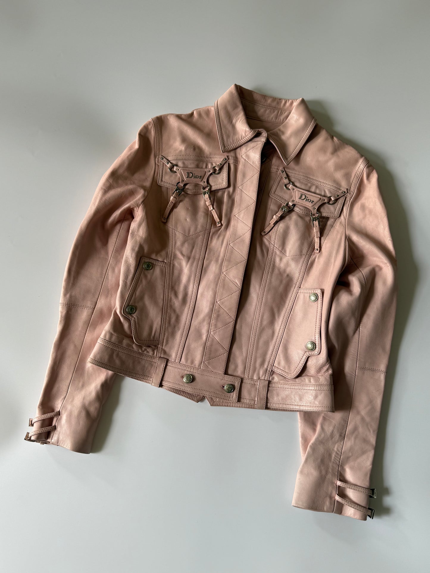 Christian Dior by John Galliano S/S 2004 Pink Biker Jacket