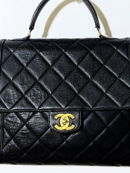 1995 Chanel Jumbo Flap Caviar Kelly Top Handbag