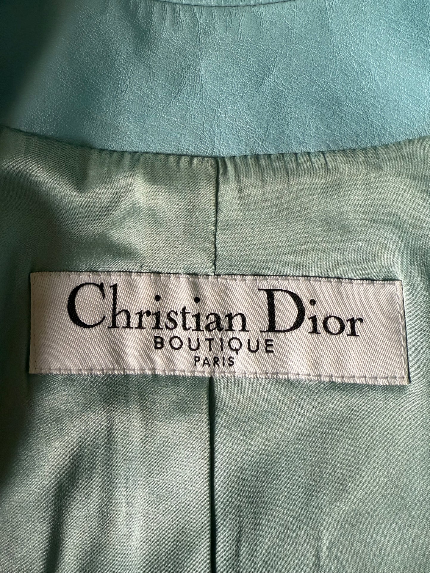 Christian Dior John Galliano S/S 2004 Turquoise Biker Jacket