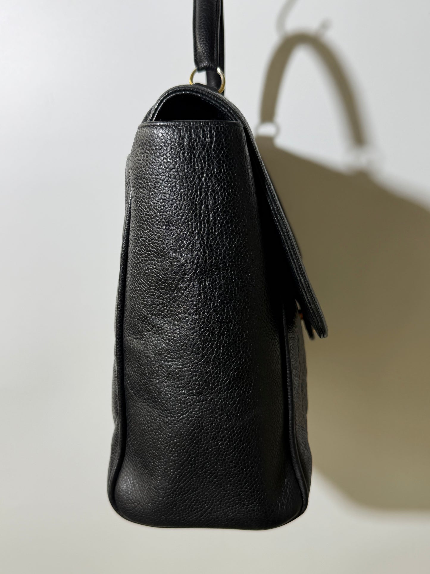1995 Chanel Jumbo Flap Caviar Kelly Top Handbag