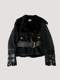 Vintage Versace Shearling Jacket Python Skin Back Design