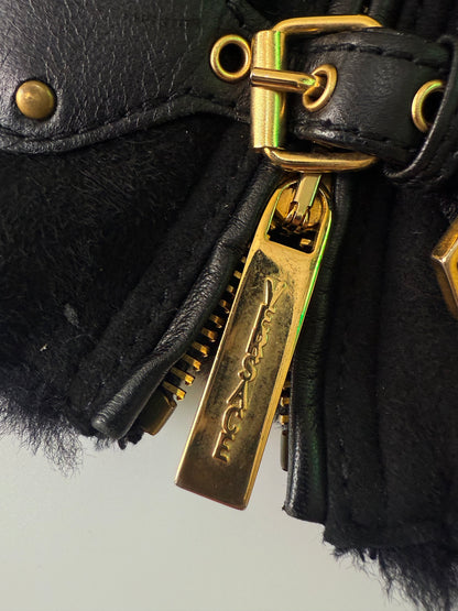 Vintage Versace Shearling Jacket Python Skin Back Design