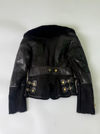 Vintage Versace Shearling Jacket Python Skin Back Design