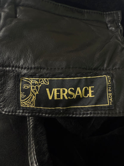 Vintage Versace Shearling Jacket Python Skin Back Design