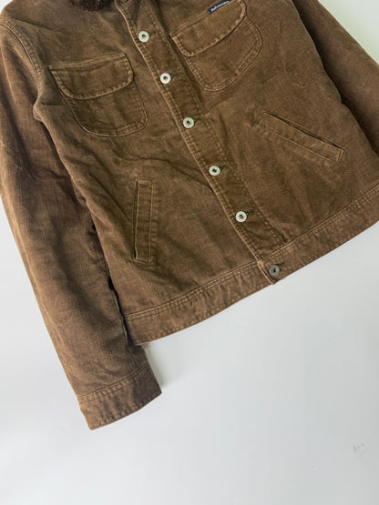 Dolce & Gabbana Corduroy Shearling Jacket Leopard Lining
