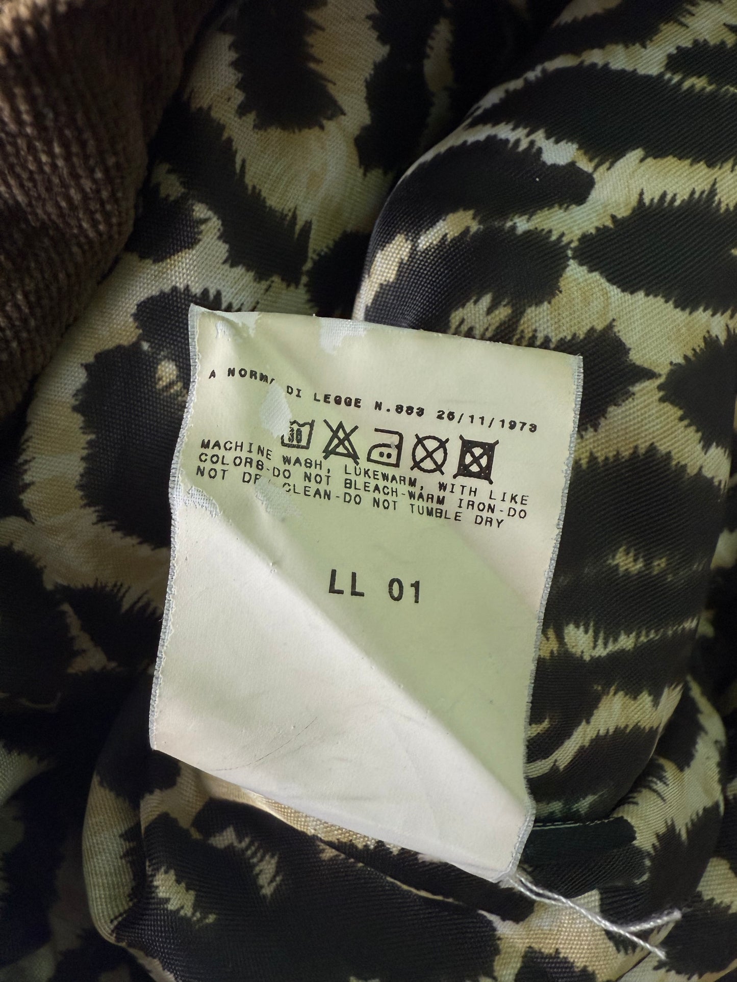 Dolce & Gabbana Corduroy Shearling Jacket Leopard Lining