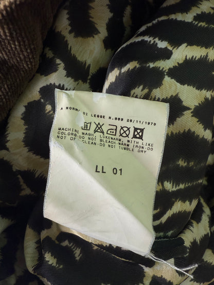 Dolce & Gabbana Corduroy Shearling Jacket Leopard Lining