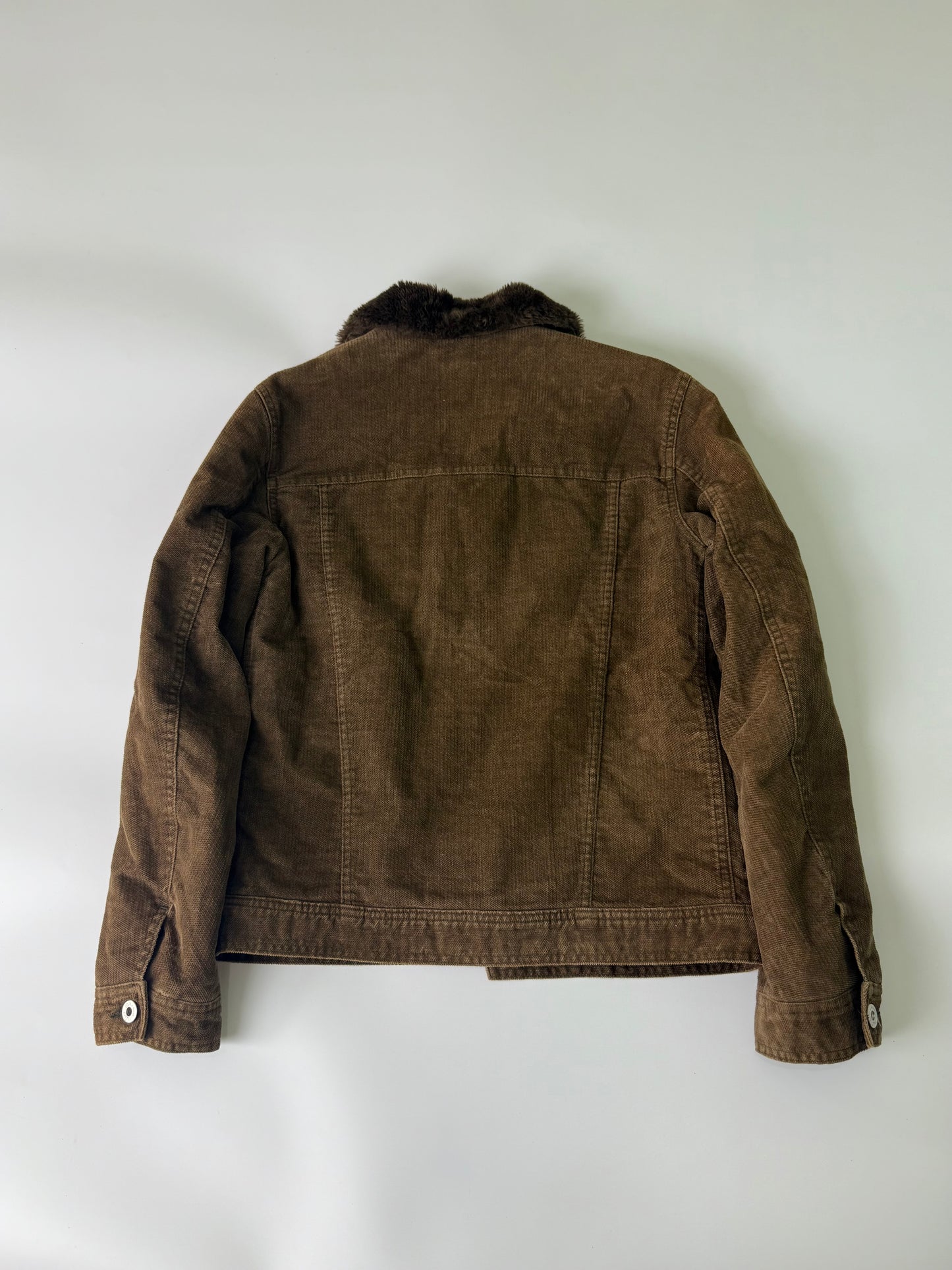 Dolce & Gabbana Corduroy Shearling Jacket Leopard Lining