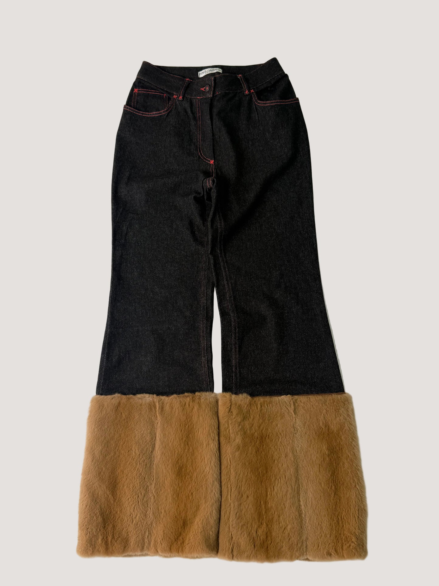 Rare Dolce & Gabbana F/W 1999 Fur Cuff Pants