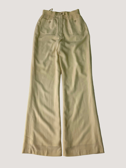 Chanel Boutique Beige Wide Leg Trousers