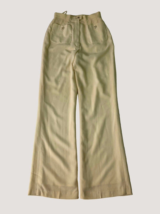Chanel Boutique Beige Wide Leg Trousers