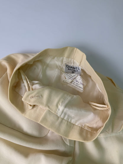 Chanel Boutique Beige Wide Leg Trousers